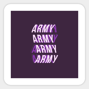 Purple ARMY Typography Text design Sticker